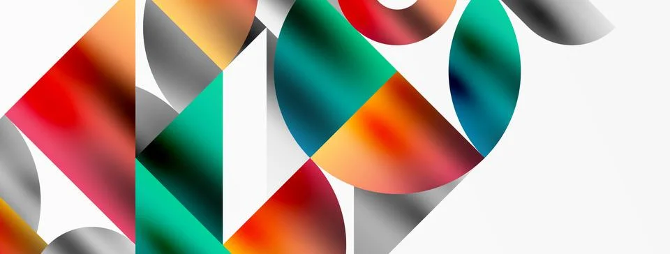 Mosaic pattern composition featuring harmonious interplay of triangles, lines Stock Illustration