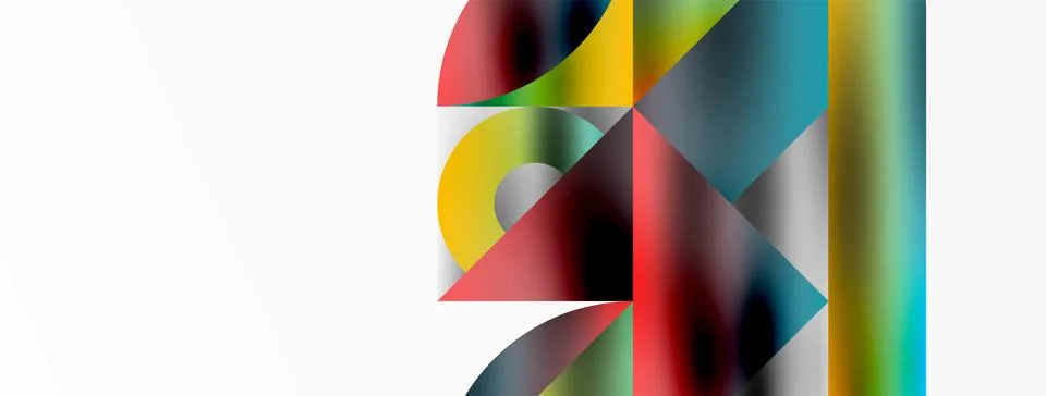 Mosaic pattern composition featuring harmonious interplay of triangles, lines Illustrazione stock