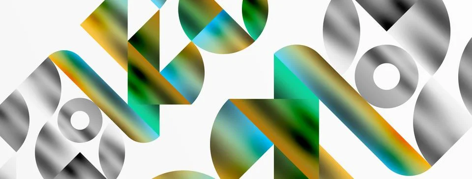 Mosaic pattern composition featuring harmonious interplay of triangles, lines 库存插图