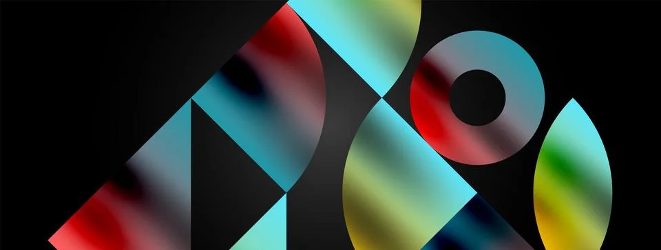 Mosaic pattern composition featuring harmonious interplay of triangles, lines 库存插图