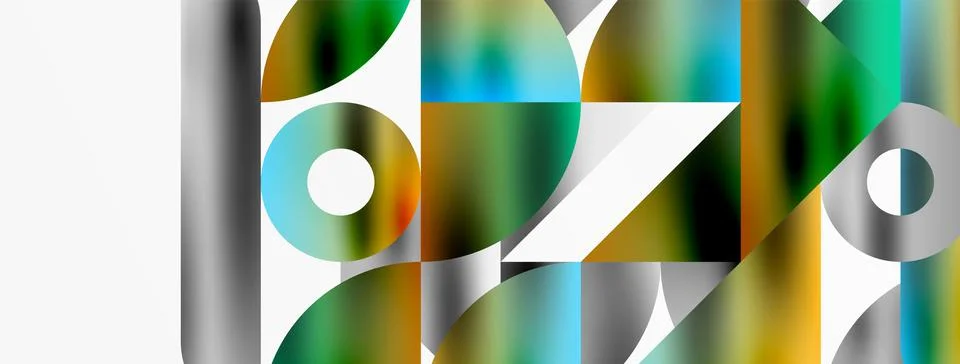 Mosaic pattern composition featuring harmonious interplay of triangles, lines 库存插图