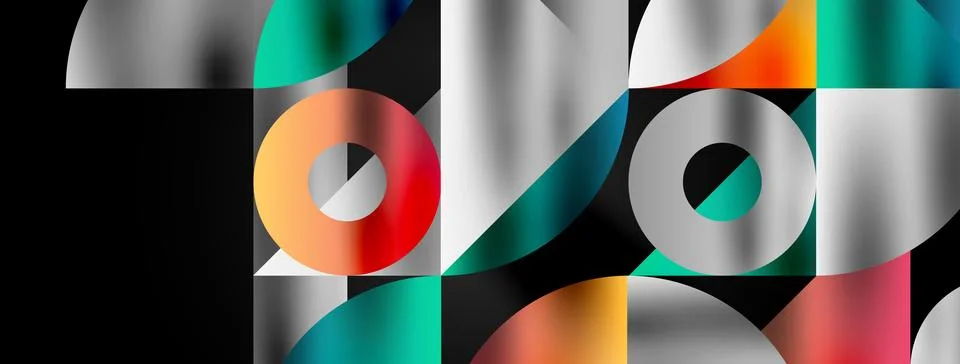 Mosaic pattern composition featuring harmonious interplay of triangles, lines Ilustración de archivo