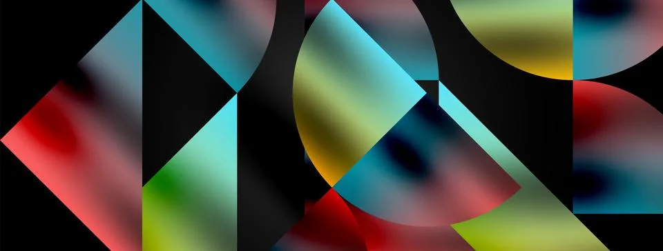 Mosaic pattern composition featuring harmonious interplay of triangles, lines Stock Illustration