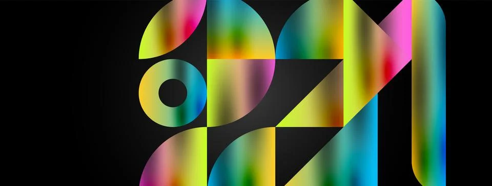 Mosaic pattern composition featuring harmonious interplay of triangles, lines Ilustración de archivo