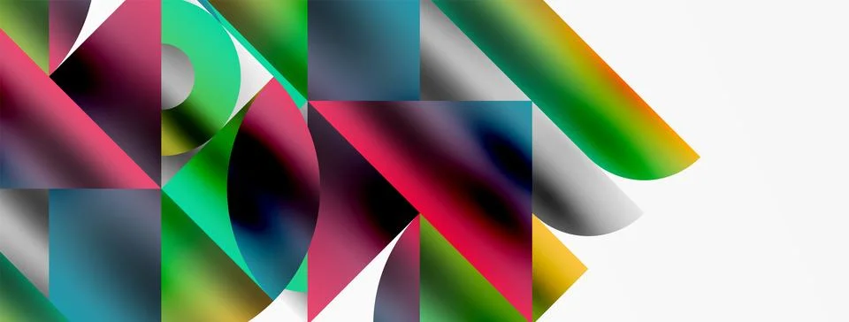 Mosaic pattern composition featuring harmonious interplay of triangles, lines Stock Illustration