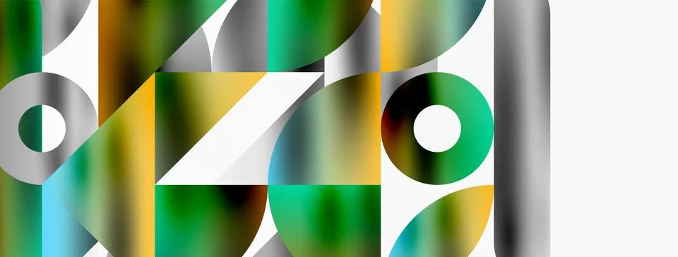 Mosaic pattern composition featuring harmonious interplay of triangles, lines Illustrazione stock