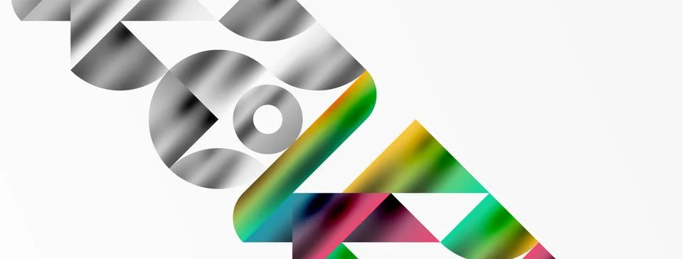 Mosaic pattern composition featuring harmonious interplay of triangles, lines 库存插图