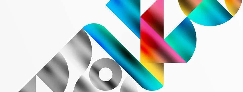 Mosaic pattern composition featuring harmonious interplay of triangles, lines 库存插图