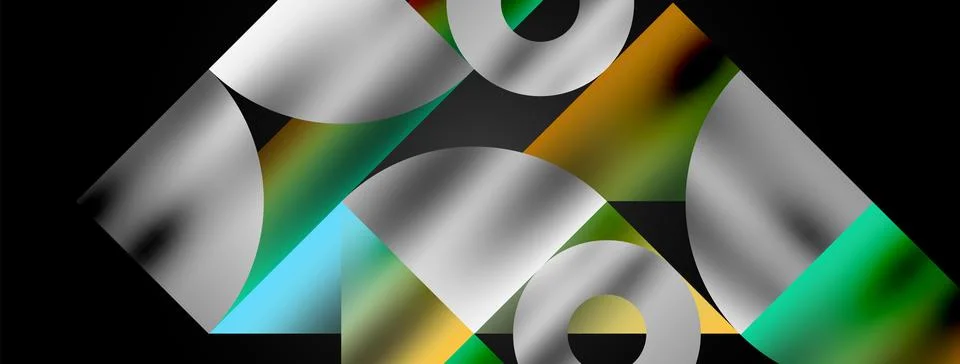 Mosaic pattern composition featuring harmonious interplay of triangles, lines Stock Illustration