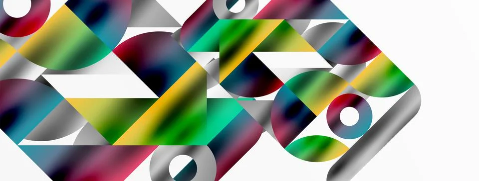 Mosaic pattern composition featuring harmonious interplay of triangles, lines Illustrazione stock