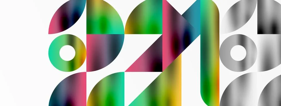 Mosaic pattern composition featuring harmonious interplay of triangles, lines Stockillustratie