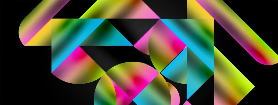 Mosaic pattern composition featuring harmonious interplay of triangles, lines Ilustración de archivo