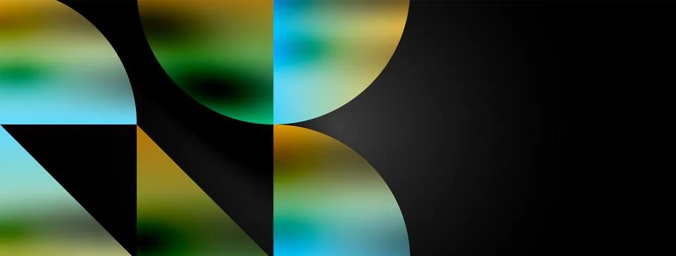 Mosaic pattern composition featuring harmonious interplay of triangles, lines 库存插图