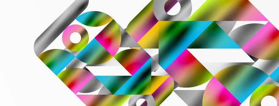 Mosaic pattern composition featuring harmonious interplay of triangles, lines Illustrazione stock