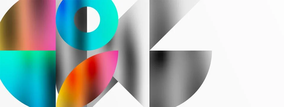 Mosaic pattern composition featuring harmonious interplay of triangles, lines Stock Illustration