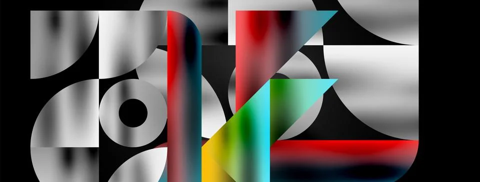 Mosaic pattern composition featuring harmonious interplay of triangles, lines Illustrazione stock