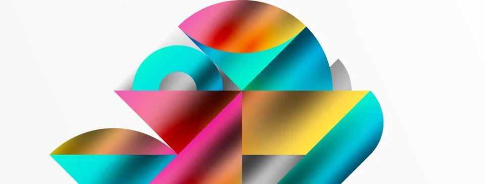 Mosaic pattern composition featuring harmonious interplay of triangles, lines Stock Illustration