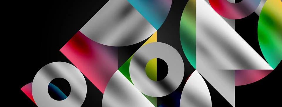 Mosaic pattern composition featuring harmonious interplay of triangles, lines Stock Illustration