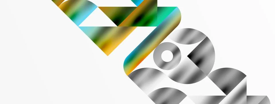 Mosaic pattern composition featuring harmonious interplay of triangles, lines Stock Illustration