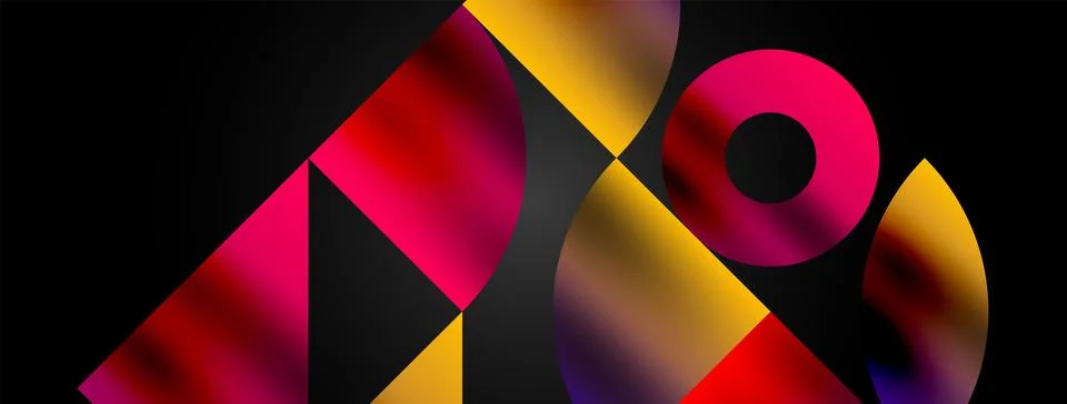 Mosaic pattern composition featuring harmonious interplay of triangles, lines Stock Illustration