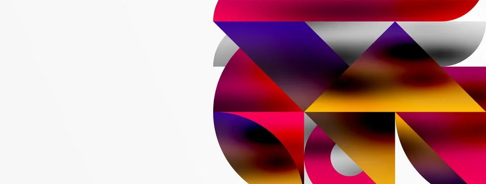 Mosaic pattern composition featuring harmonious interplay of triangles, lines 库存插图