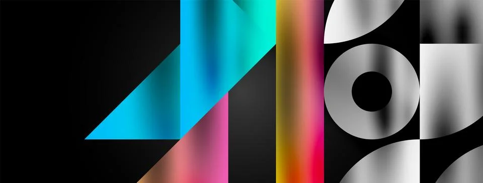 Mosaic pattern composition featuring harmonious interplay of triangles, lines Illustrazione stock