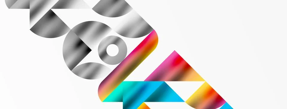 Mosaic pattern composition featuring harmonious interplay of triangles, lines Illustrazione stock