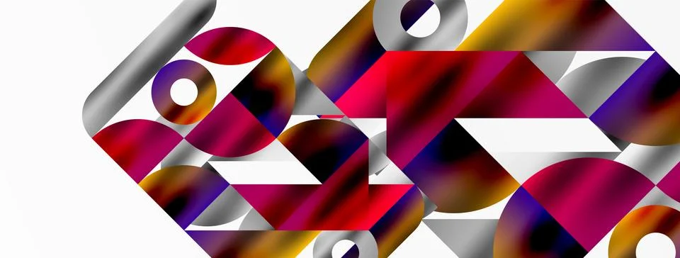 Mosaic pattern composition featuring harmonious interplay of triangles, lines Stock Illustration