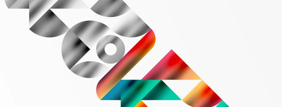 Mosaic pattern composition featuring harmonious interplay of triangles, lines Stock Illustration
