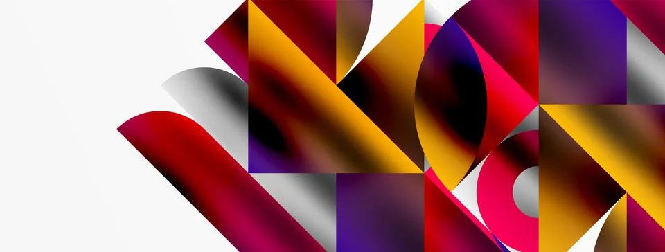 Mosaic pattern composition featuring harmonious interplay of triangles, lines Illustrazione stock