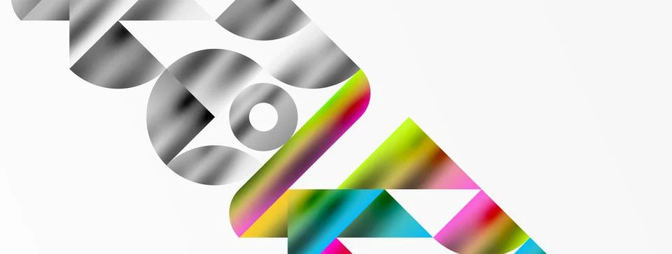 Mosaic pattern composition featuring harmonious interplay of triangles, lines Illustrazione stock