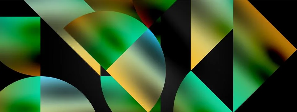 Mosaic pattern composition featuring harmonious interplay of triangles, lines Stock Illustration