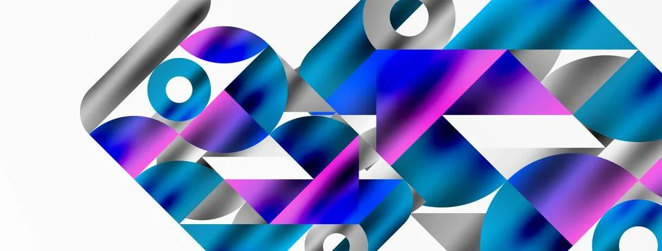 Mosaic pattern composition featuring harmonious interplay of triangles, lines Stock Illustration