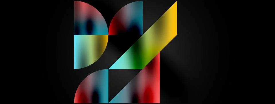 Mosaic pattern composition featuring harmonious interplay of triangles, lines 库存插图