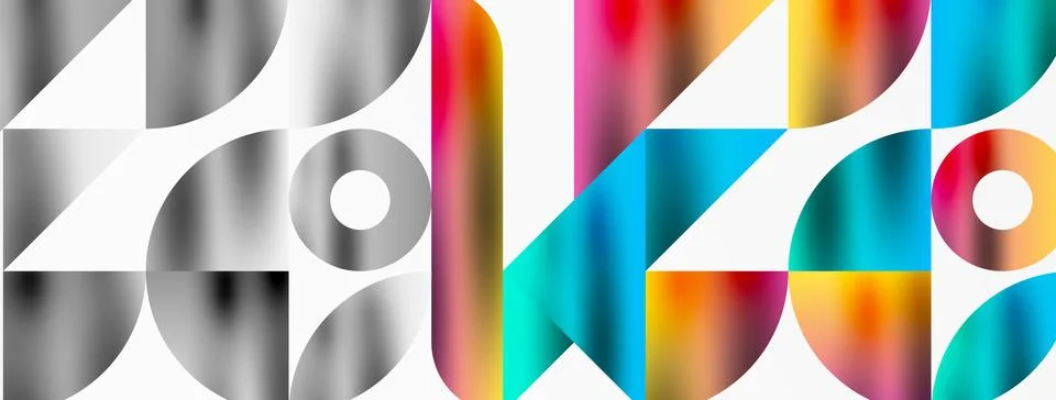 Mosaic pattern composition featuring harmonious interplay of triangles, lines Stockillustratie