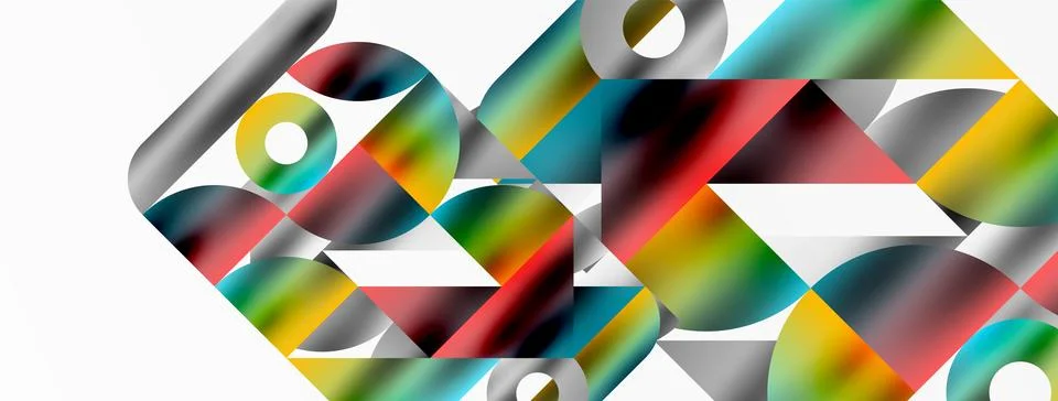 Mosaic pattern composition featuring harmonious interplay of triangles, lines Illustrazione stock