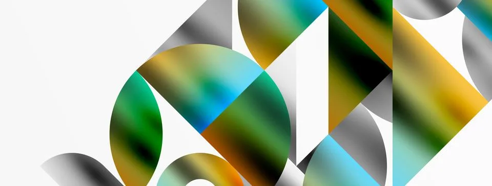 Mosaic pattern composition featuring harmonious interplay of triangles, lines Ilustración de archivo