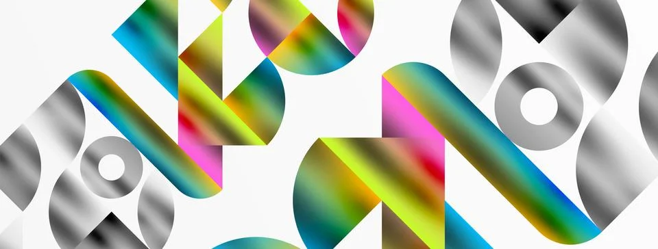 Mosaic pattern composition featuring harmonious interplay of triangles, lines Stock Illustration