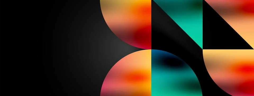 Mosaic pattern composition featuring harmonious interplay of triangles, lines Ilustración de archivo