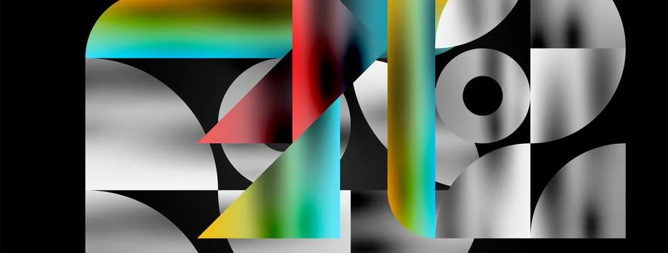 Mosaic pattern composition featuring harmonious interplay of triangles, lines Illustrazione stock