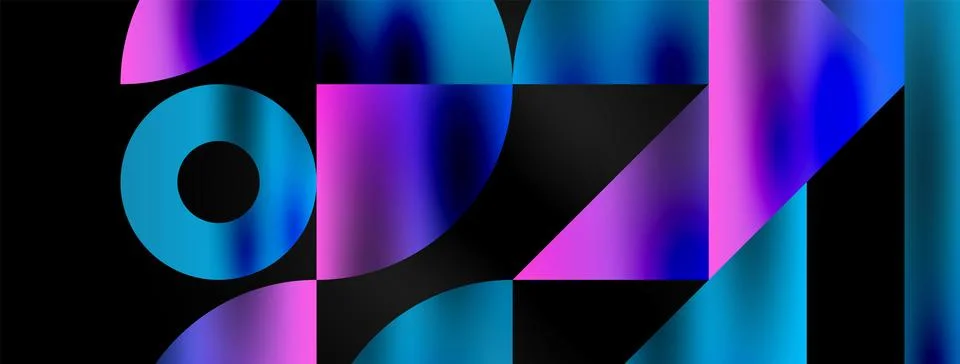 Mosaic pattern composition featuring harmonious interplay of triangles, lines Stock Illustration