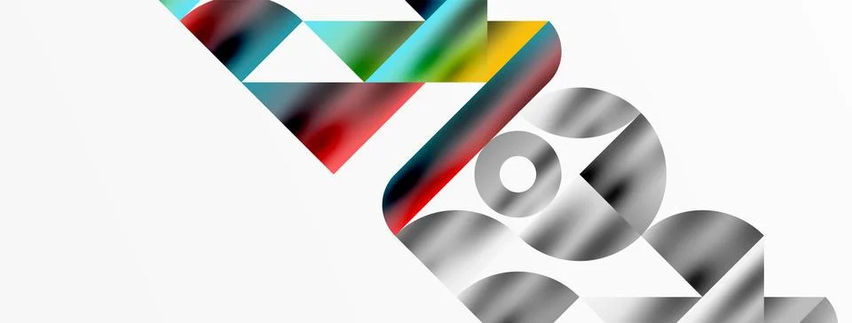 Mosaic pattern composition featuring harmonious interplay of triangles, lines Illustrazione stock