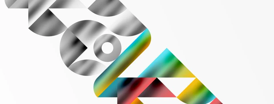 Mosaic pattern composition featuring harmonious interplay of triangles, lines Stockillustratie