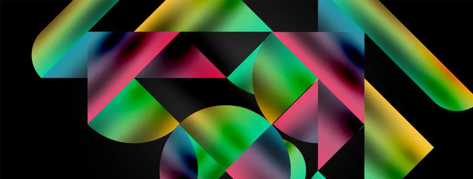 Mosaic pattern composition featuring harmonious interplay of triangles, lines 스톡 일러스트