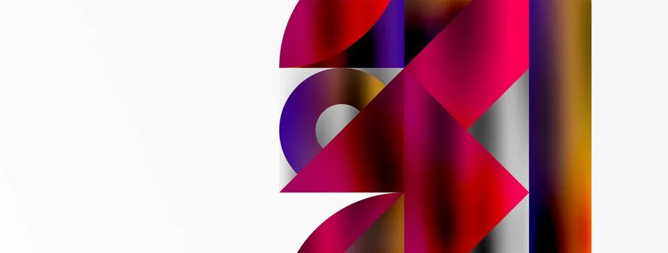 Mosaic pattern composition featuring harmonious interplay of triangles, lines Ilustración de archivo