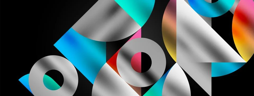 Mosaic pattern composition featuring harmonious interplay of triangles, lines Ilustración de archivo