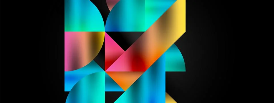 Mosaic pattern composition featuring harmonious interplay of triangles, lines Illustrazione stock