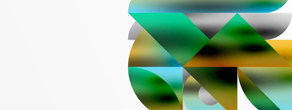 Mosaic pattern composition featuring harmonious interplay of triangles, lines 库存插图