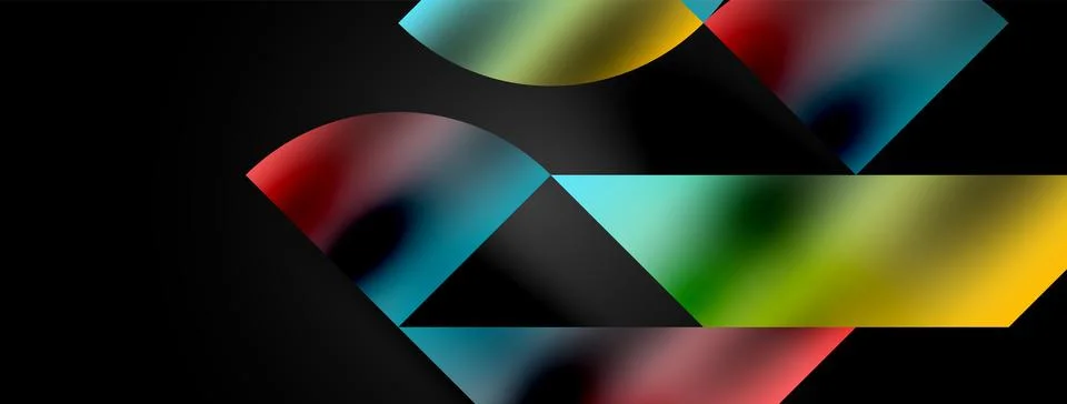 Mosaic pattern composition featuring harmonious interplay of triangles, lines 库存插图