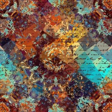 Mosaic pattern with grunge effect. 스톡 일러스트